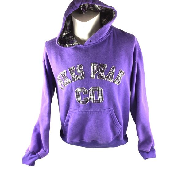 Pikes Peak Hoodie with pouch pocket  * Size Large *  Purple  * Cotton poly* EUC - Picture 1 of 6